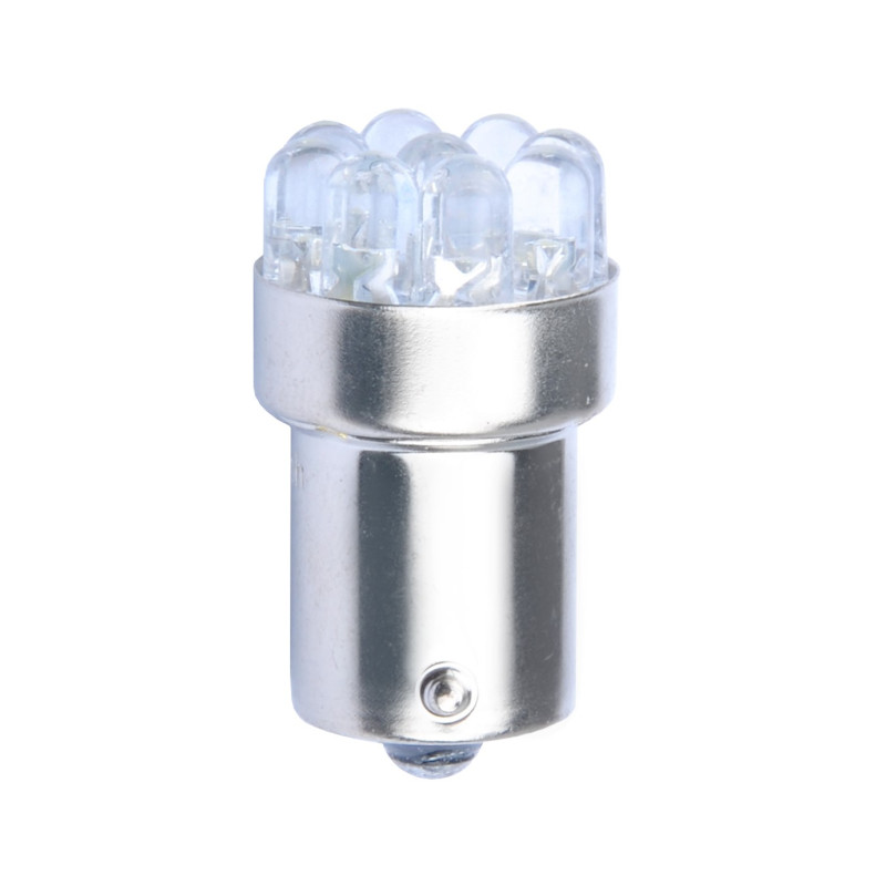 LED L033W - BA15S 5mm 9xflux alb