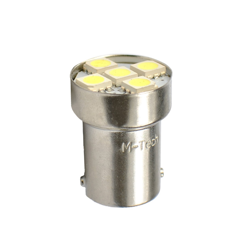 LED L075W - BA15S G18 5XSMD5050 Alb