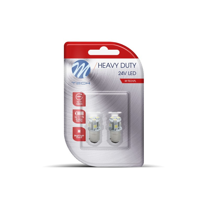 Blister 2X LED L989W - BAY15D 8XSMD5050 24V alb