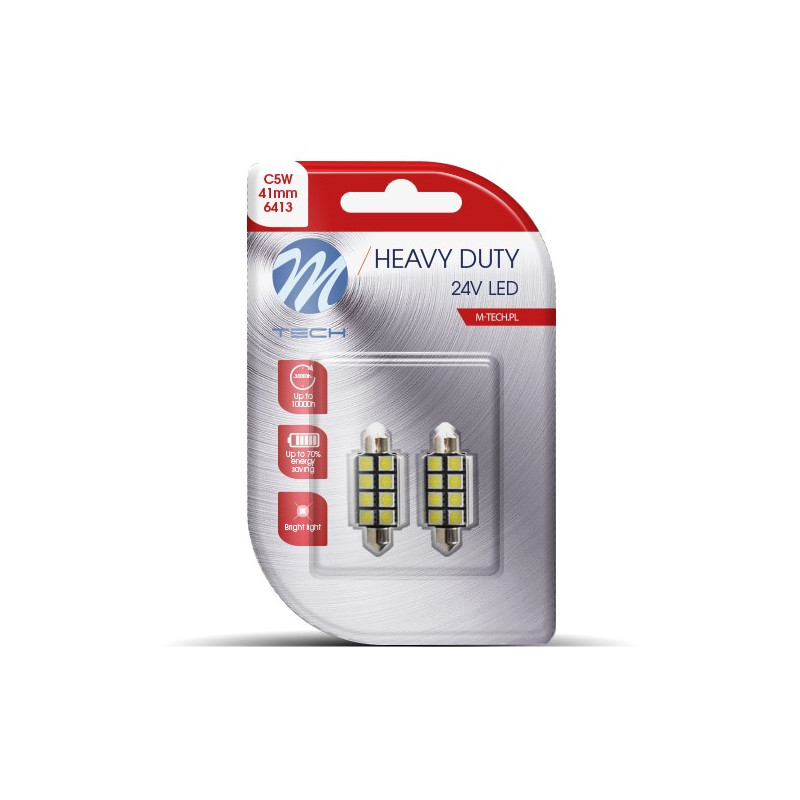 LED -ul BLISTER 2X L9327W - C5W 41mm 8XSMD5050 CANBUS 24V White