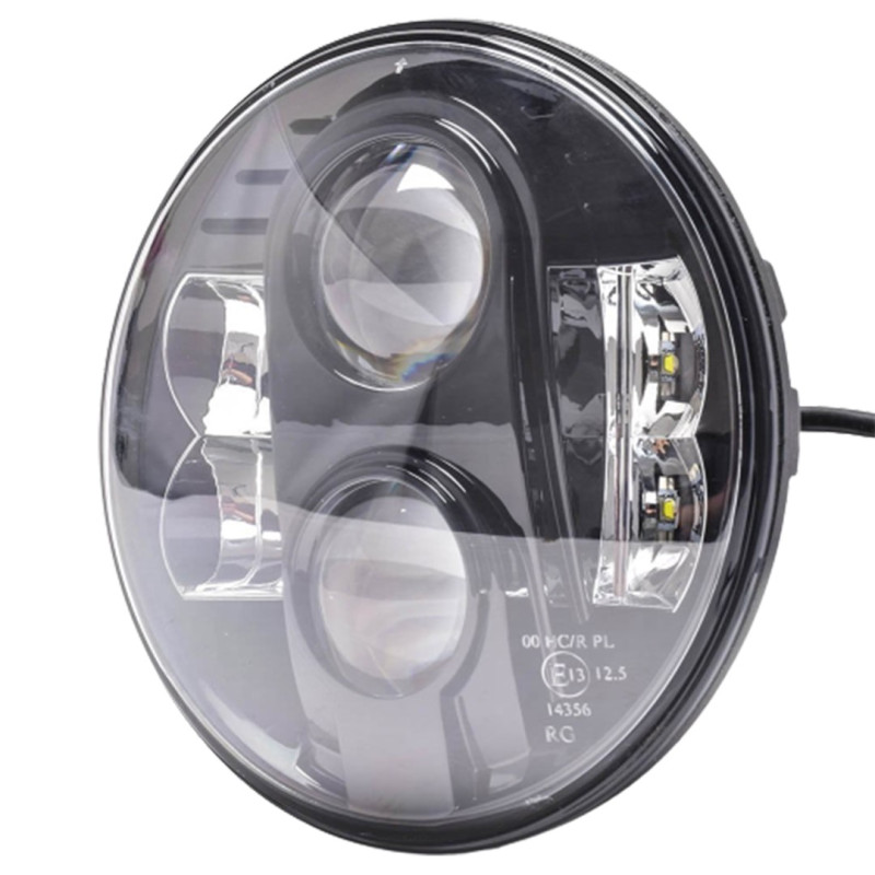 Far de LED - runda 7 "9-36V negru