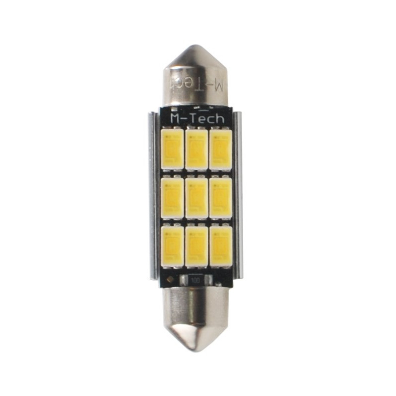 LED L816WW - C5W 41mm 9XSMD5630 12V Alb cald