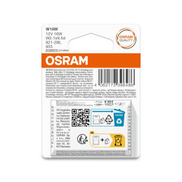 OSRAM ORIGINAL 921-2BL W16W W2.1X9.5D 12V 16W