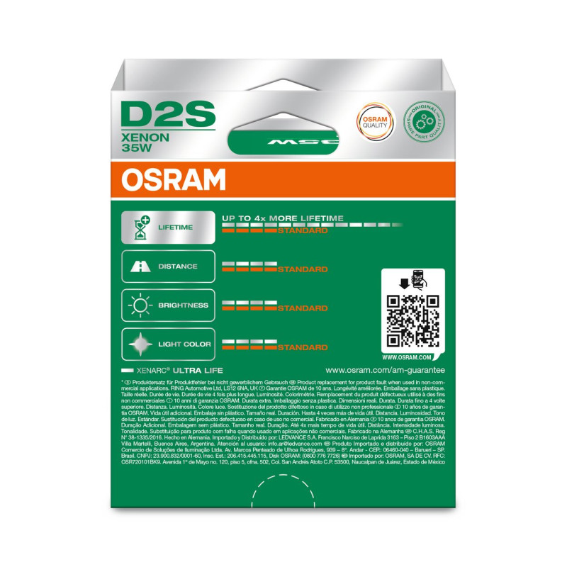 Osram Ultralife 66240ult-2HB D2S P32D-2 0V 35W