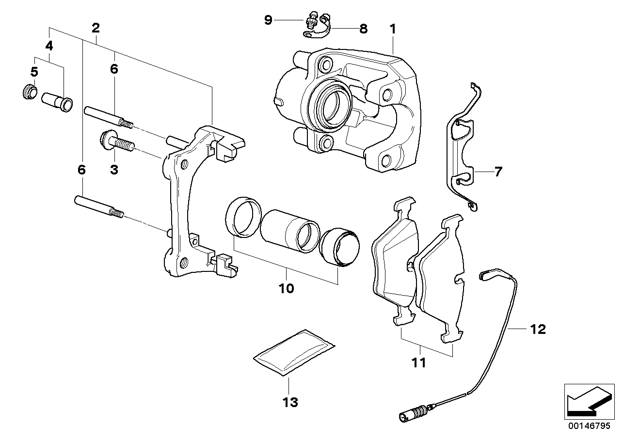BMW 34 11 1 157 038 - Set bucsi de ghidaj, etrier frana directpiese.ro