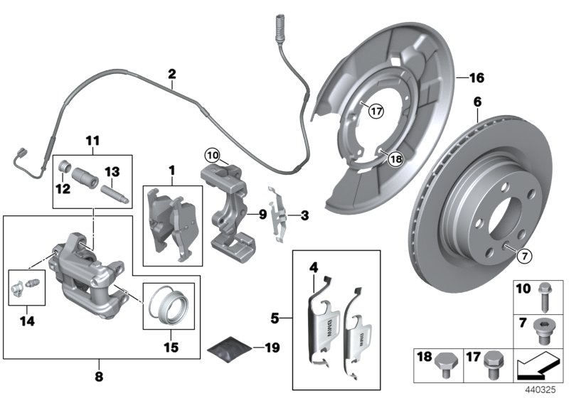 BMW 34412354195 - Set bucsi de ghidaj, etrier frana directpiese.ro