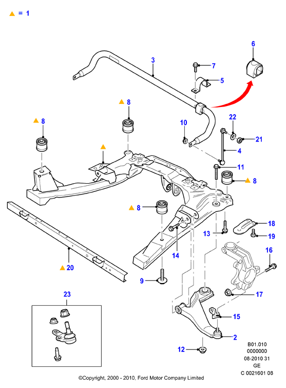 FORD 1219697 - Brat / bieleta suspensie, stabilizator directpiese.ro