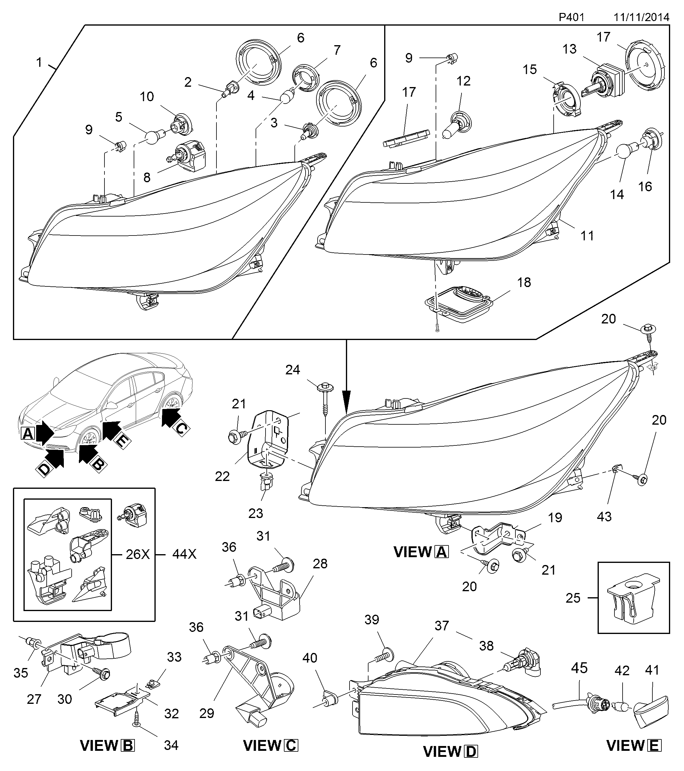 GM 2098583 - Bec, lumina ceata / frana directpiese.ro