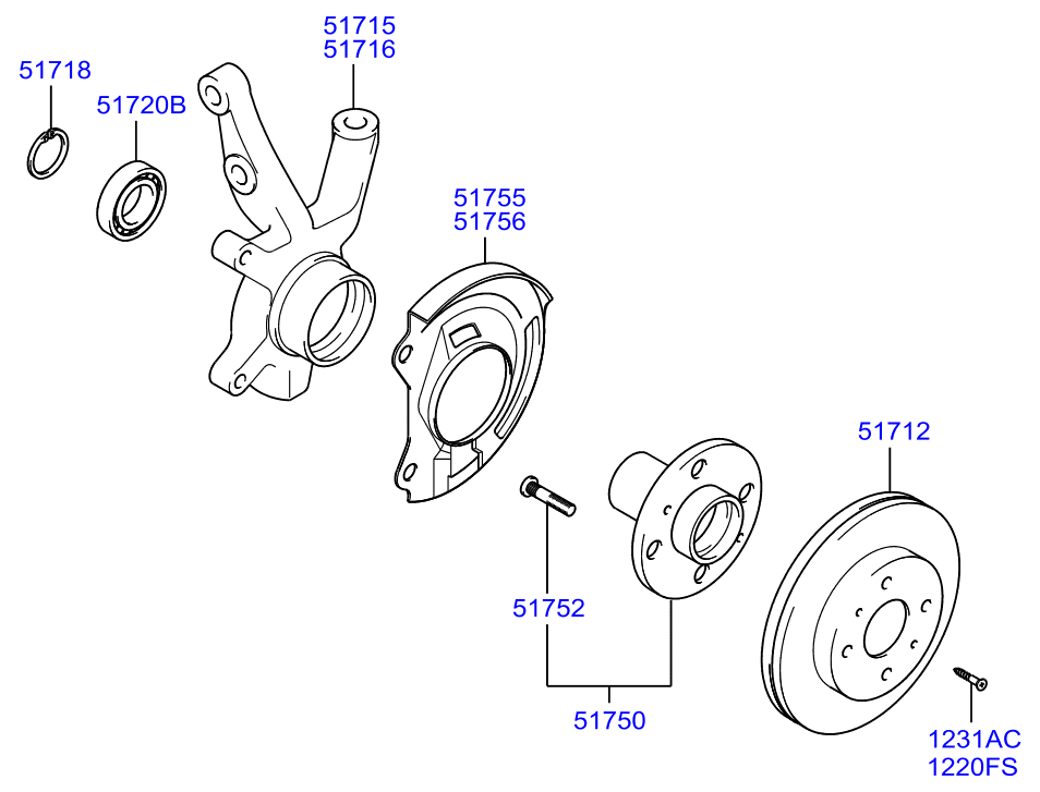 KIA-HYUNDAI 51720-25000 - Set rulment roata directpiese.ro