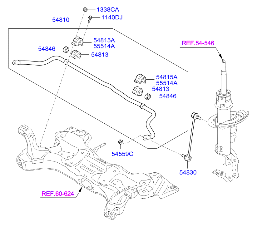 KIA-HYUNDAI 54830-2V000 - Brat / bieleta suspensie, stabilizator directpiese.ro