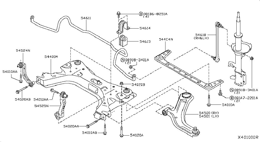 NISSAN 54618-9U00A* - Brat / bieleta suspensie, stabilizator directpiese.ro