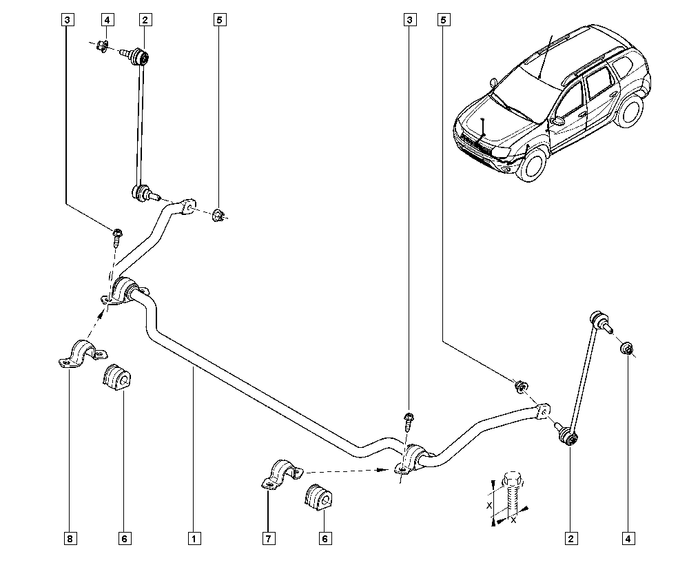 RENAULT 55 11 030 22R - Brat / bieleta suspensie, stabilizator directpiese.ro