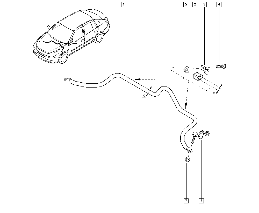 RENAULT 77 00 785 788 - Cuzinet, stabilizator directpiese.ro