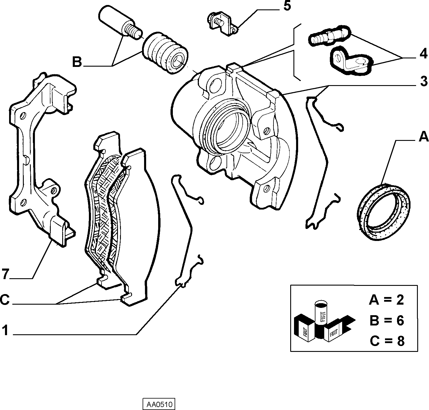 FCA 9947372 - Set accesorii, placute frana directpiese.ro