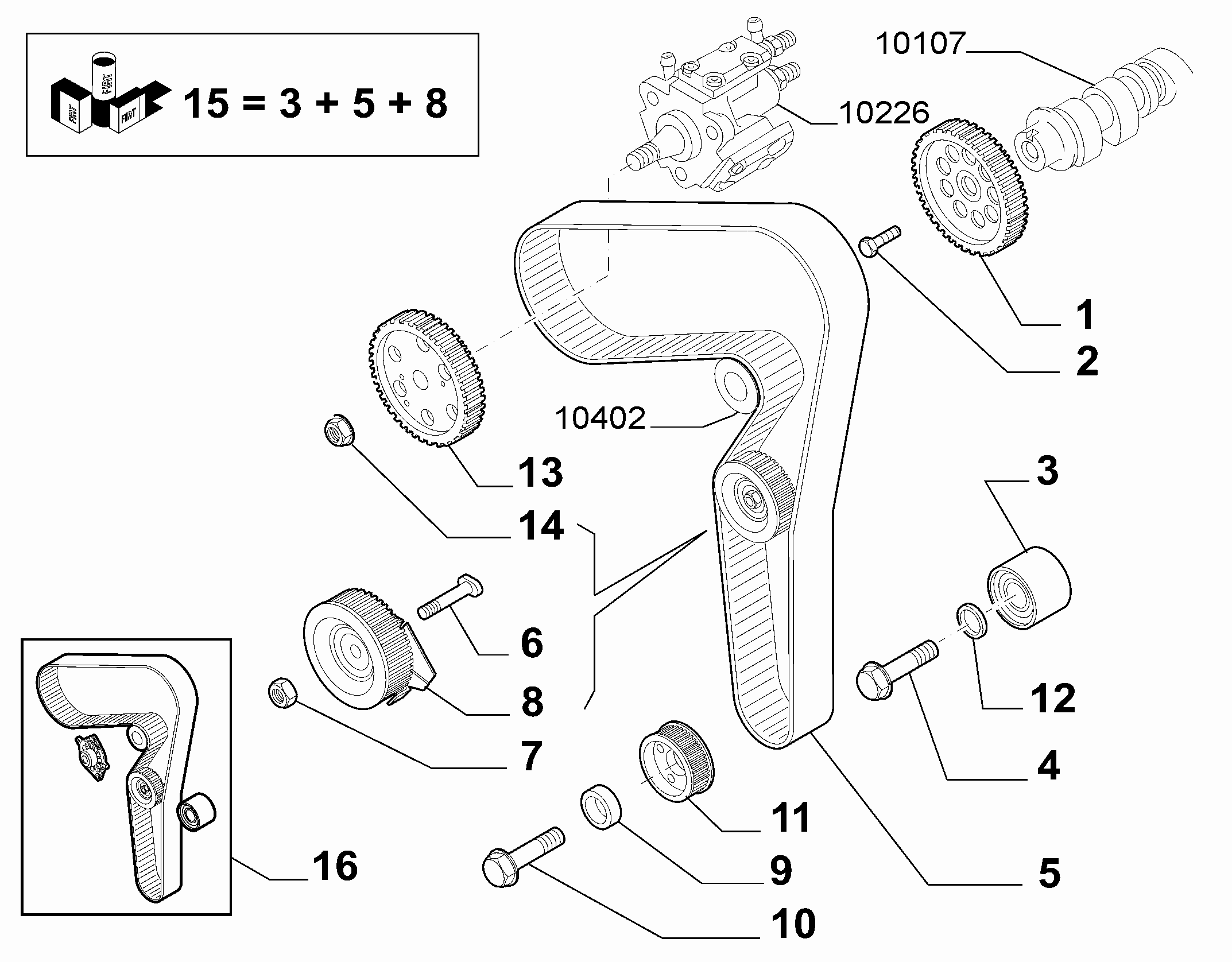 FCA 71754557 - Set curea de distributie directpiese.ro