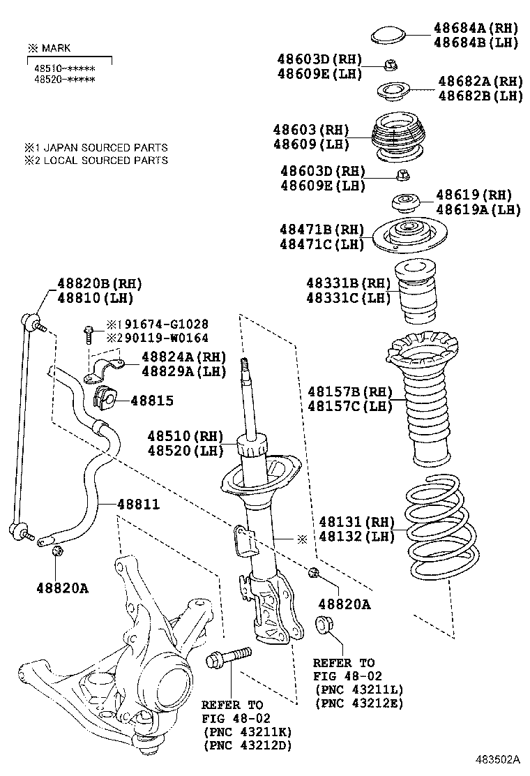Japanparts SKS-200 - Set, suspensie roata directpiese.ro