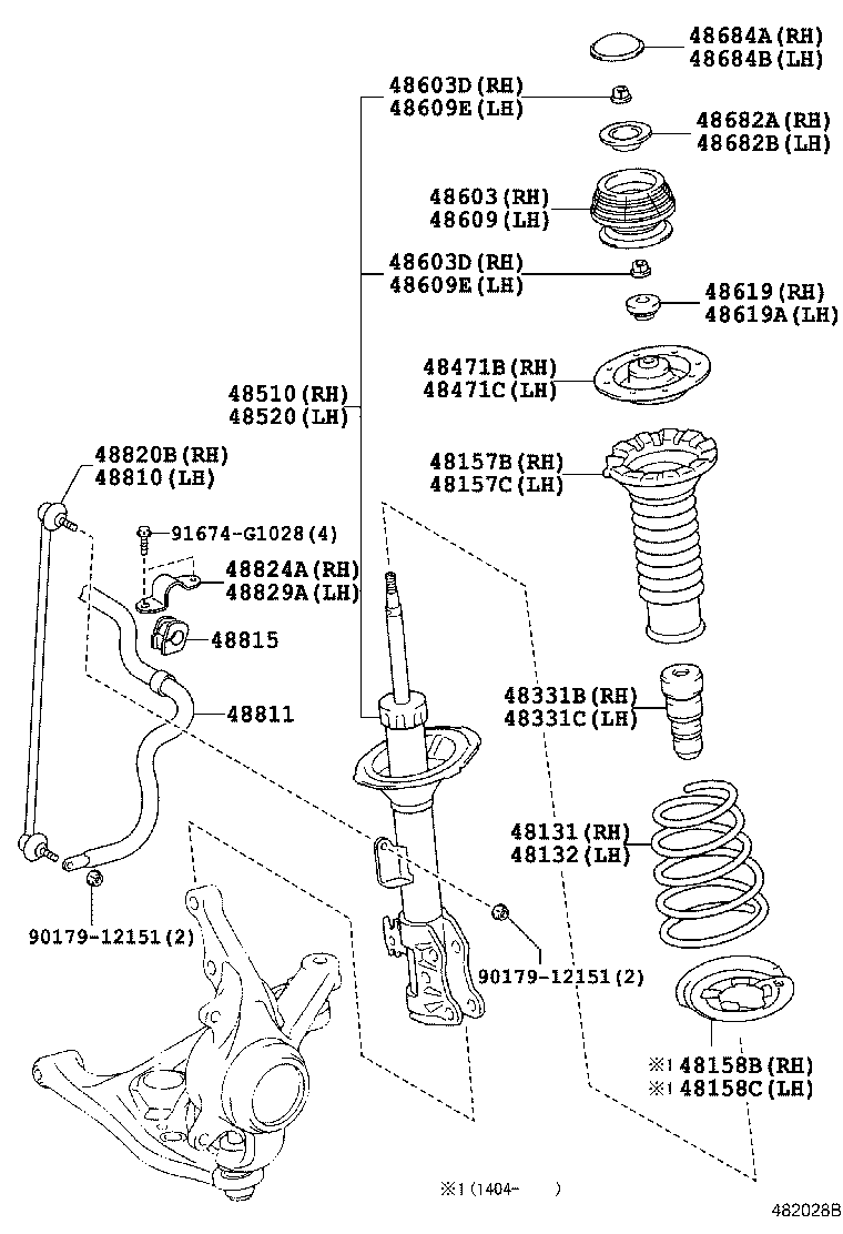 TOYOTA 48820-52030 - Brat / bieleta suspensie, stabilizator directpiese.ro
