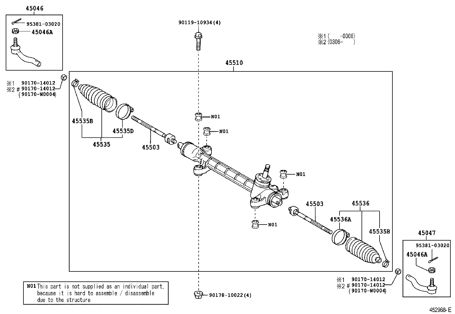 TOYOTA 45535-09040 - Burduf cauciuc, directie directpiese.ro
