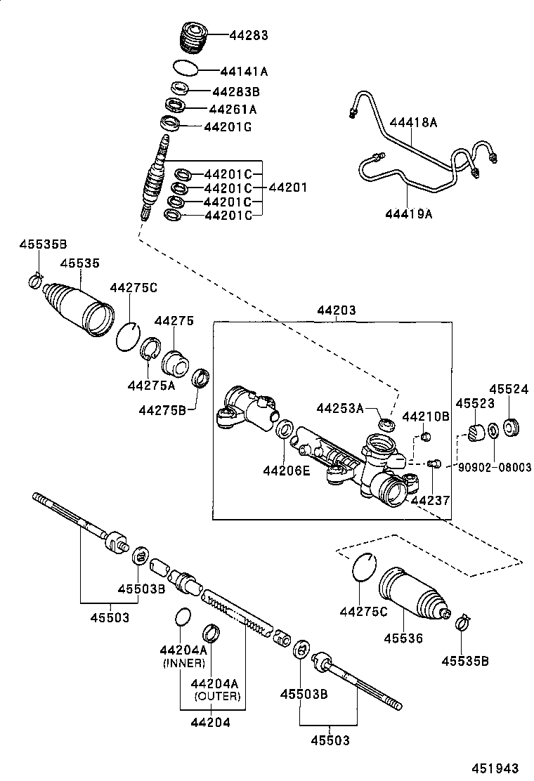 TOYOTA 45535-32070 - Burduf cauciuc, directie directpiese.ro